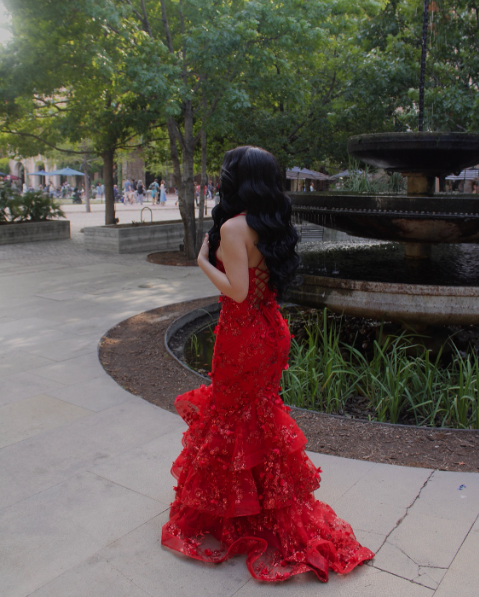 Red Mermaid Long Prom Dress Sexy Evening Party Dresses