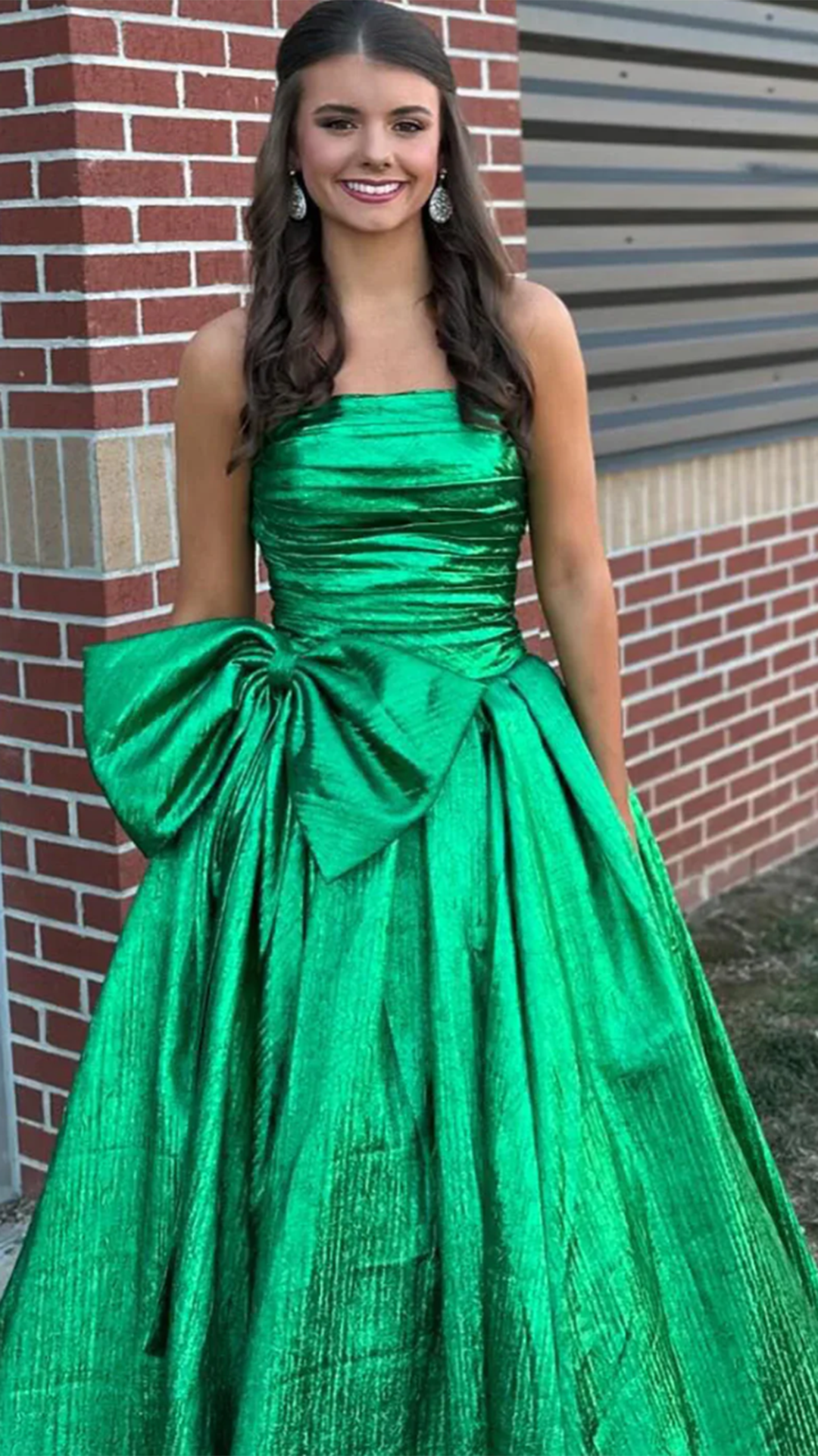 Straight Across Sleeveless Bowknot A-Line Prom Dress