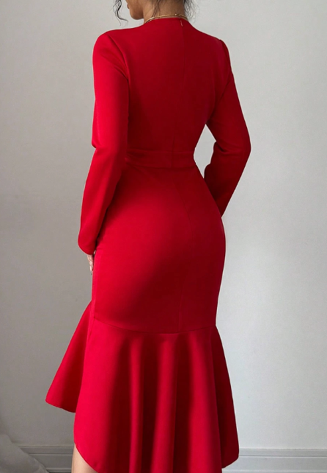 V-Neck Long Sleeves Mermaid Blazer Work Dress