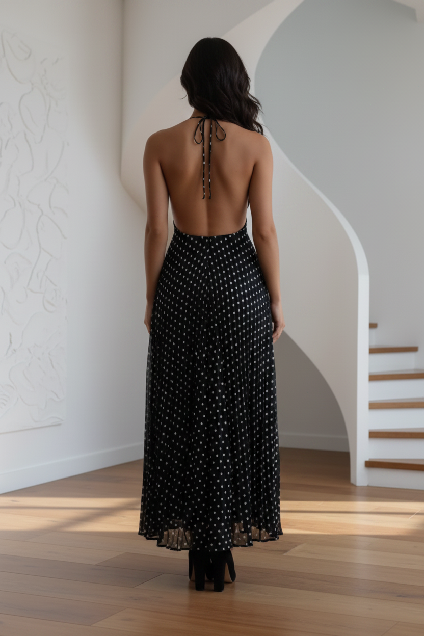 Sweetheart Polka Dotes Straps A-Line Summer Dress