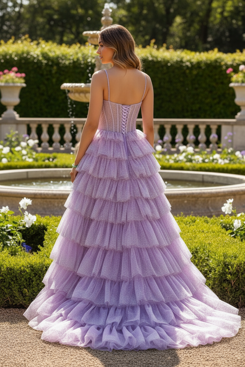 Elegant Glittery Tulle Prom Dresses Sweetheart A Line Evening Gowns with Slit