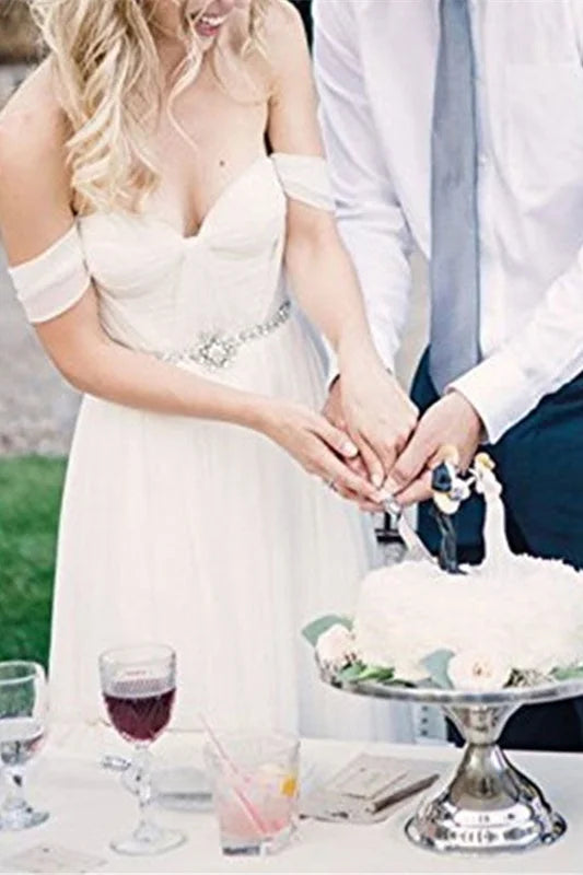 Chiffon Wedding Off-the-Shoulder Dress