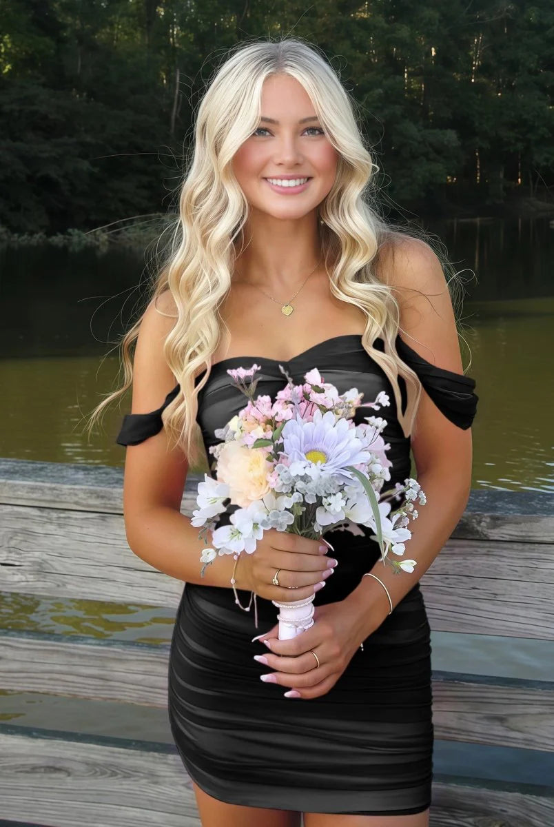 Sweetheart Pleated Fitted Bodycon Sheath Party Homecoming Dress