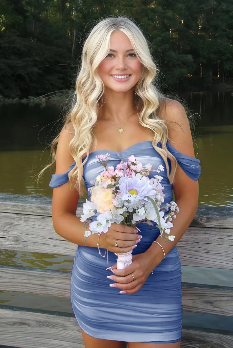 Sweetheart Pleated Fitted Bodycon Sheath Party Homecoming Dress