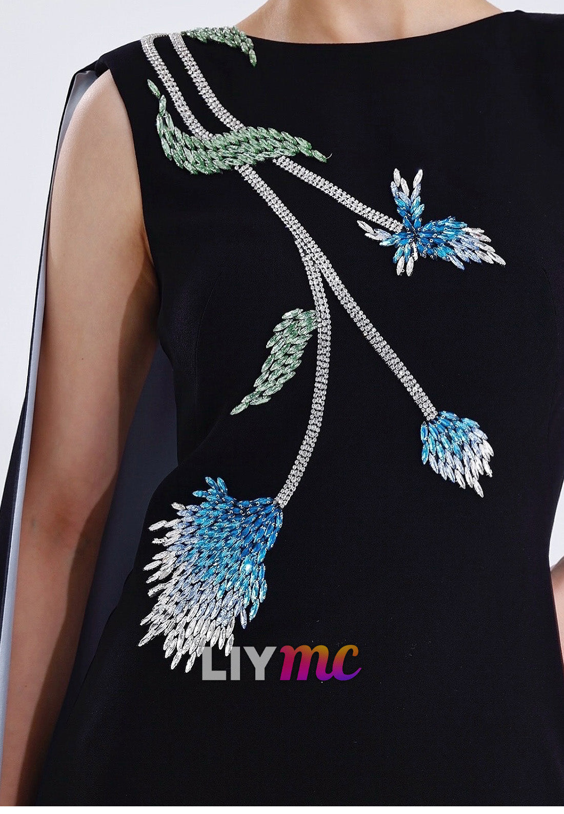 Bateau Sleeveless Beaded Sheath Mother of Bride Dress