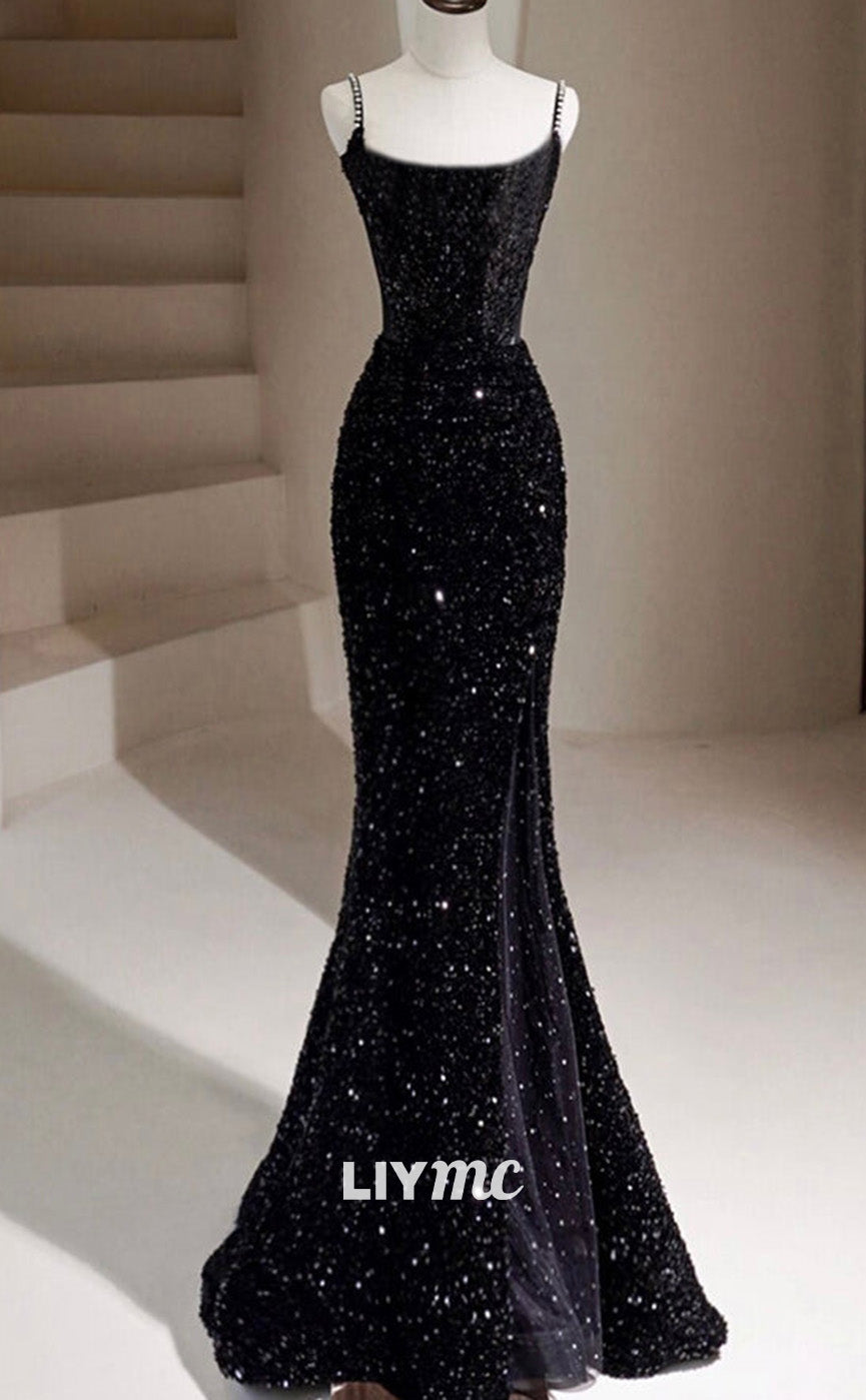 LP1876 - Black Mermaid Sequin Long Prom Dress Black Formal Dress Liymc LP1876 - Black Mermaid Sequin Long Prom Dress Black Formal Dress Liymc