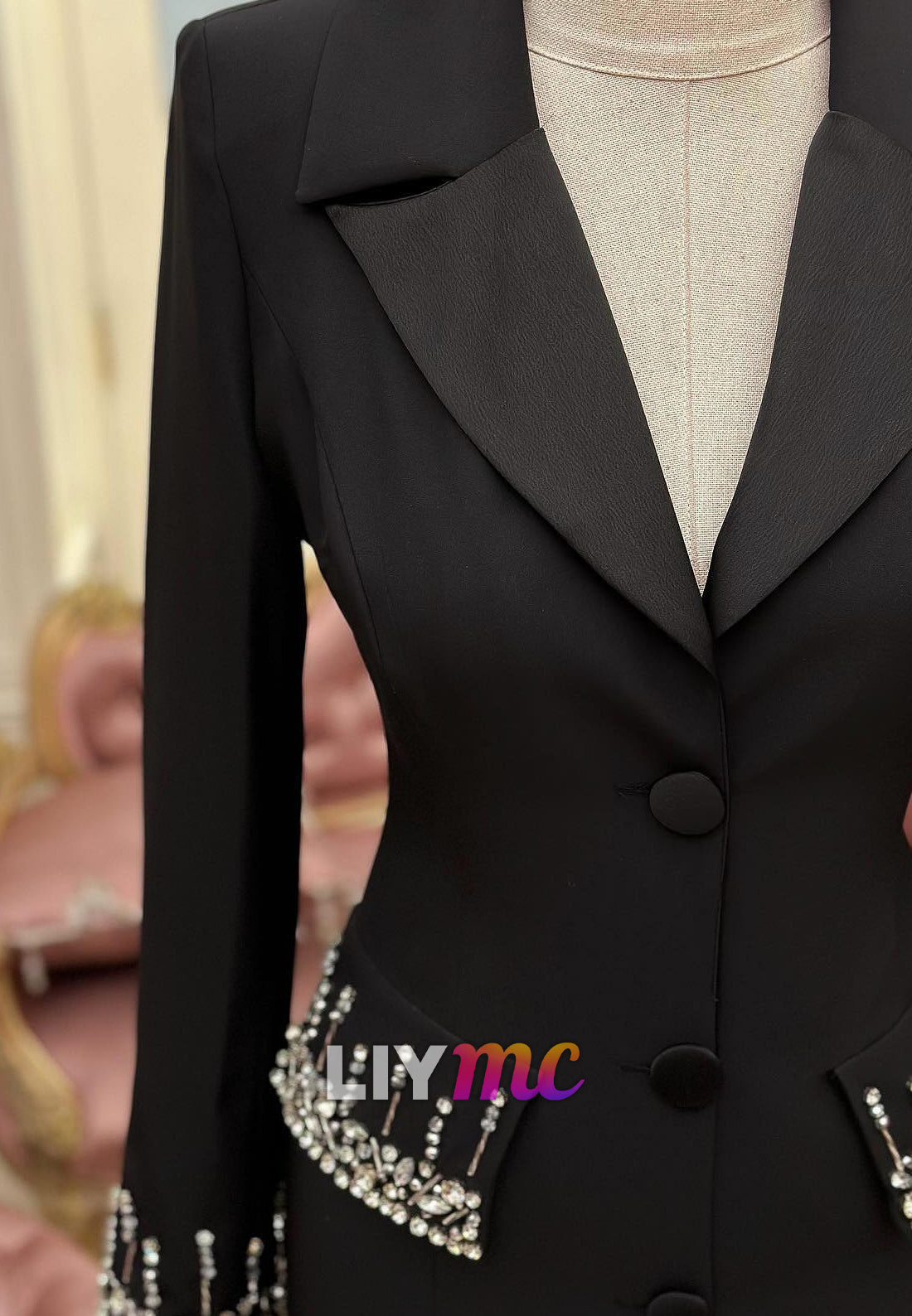 Blazer Long Sleeves Beaded Mermaid Mother of Bride Dress
