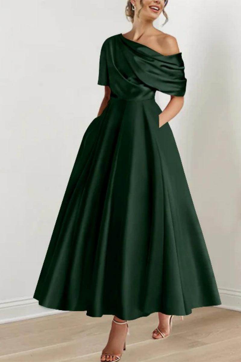 A Line One shoulder Half Sleeve Ankle Length Mother Dresses CM0366