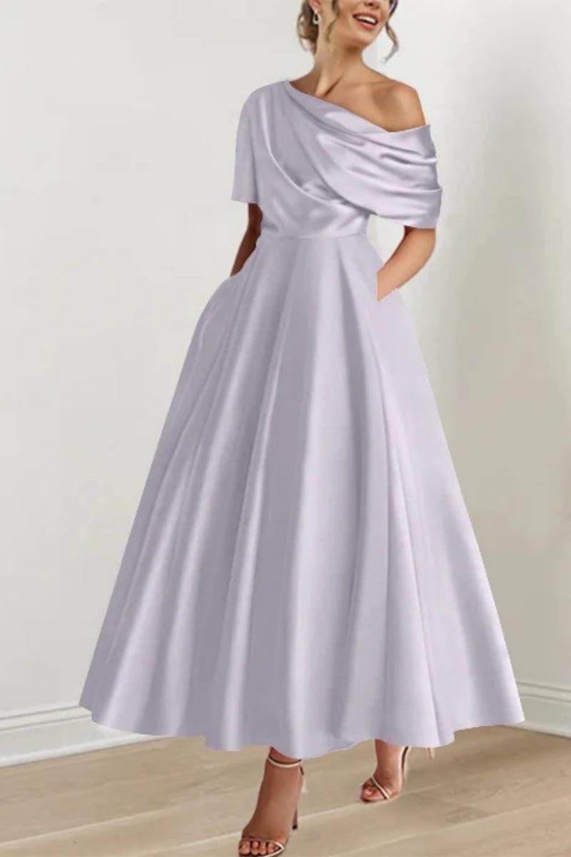 A Line One shoulder Half Sleeve Ankle Length Mother Dresses CM0366