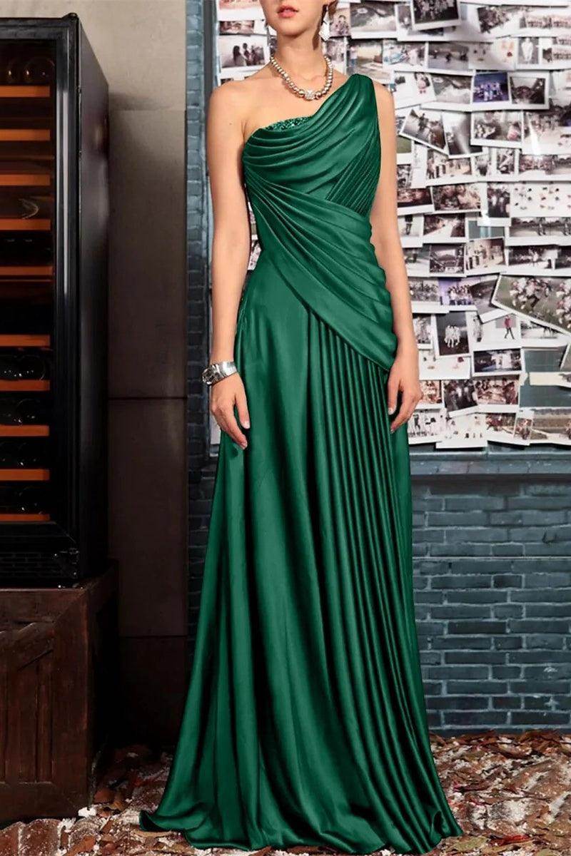A Line One shoulder Half Sleeve Ankle Length Mother Dresses CM0366