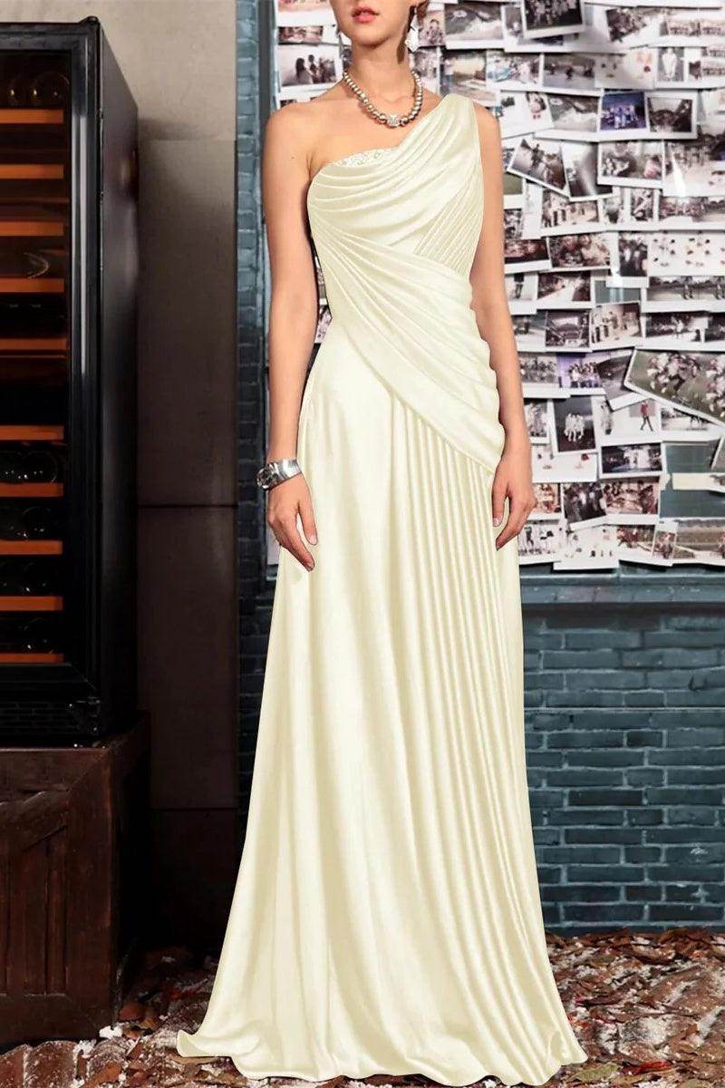 A Line One shoulder Half Sleeve Ankle Length Mother Dresses CM0366