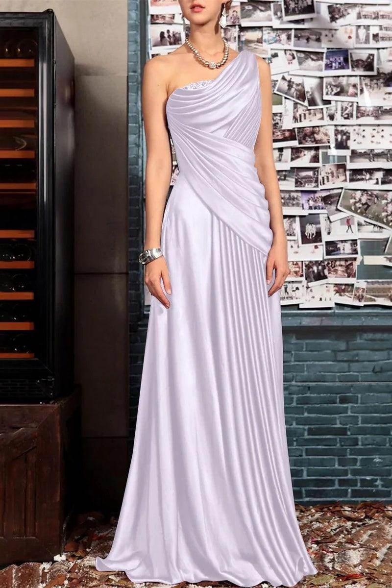 A Line One shoulder Half Sleeve Ankle Length Mother Dresses CM0366