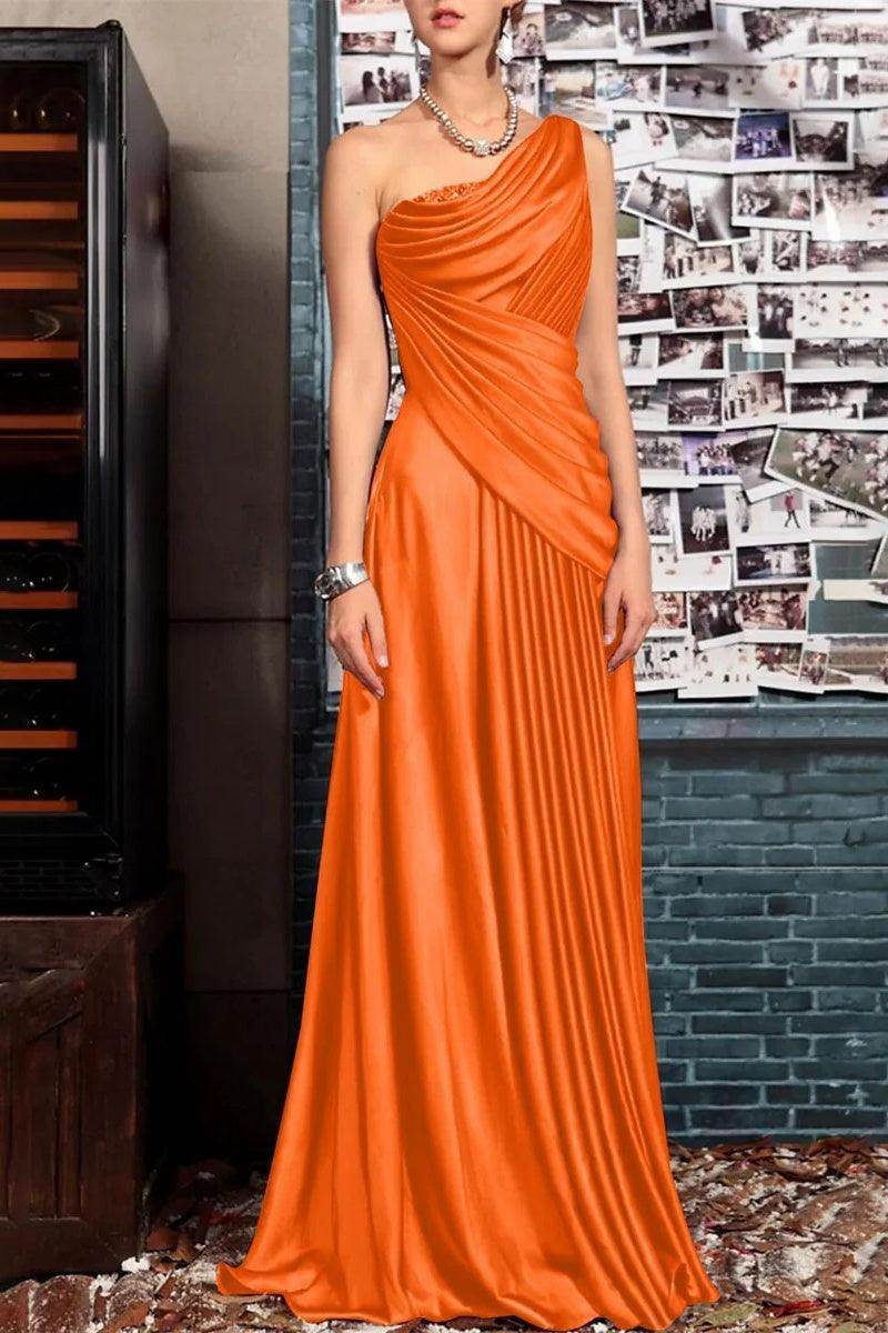 A Line One shoulder Half Sleeve Ankle Length Mother Dresses CM0366