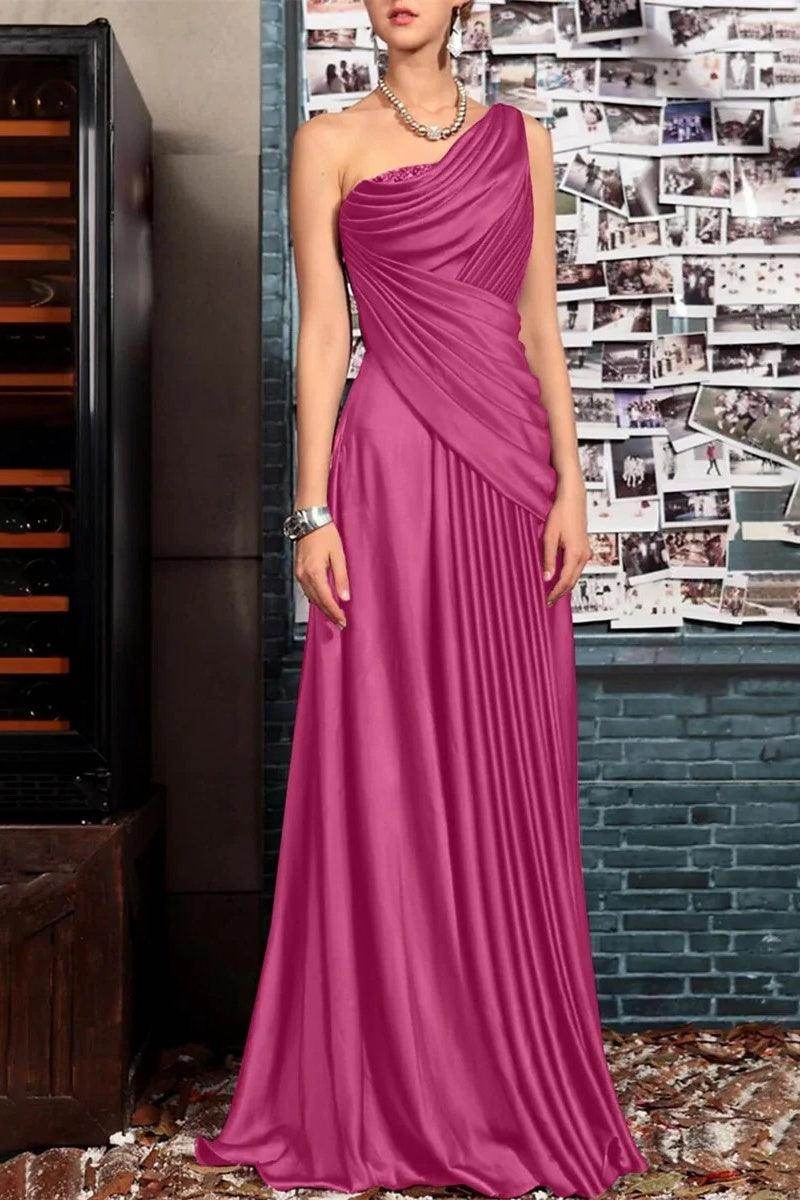 A Line One shoulder Half Sleeve Ankle Length Mother Dresses CM0366