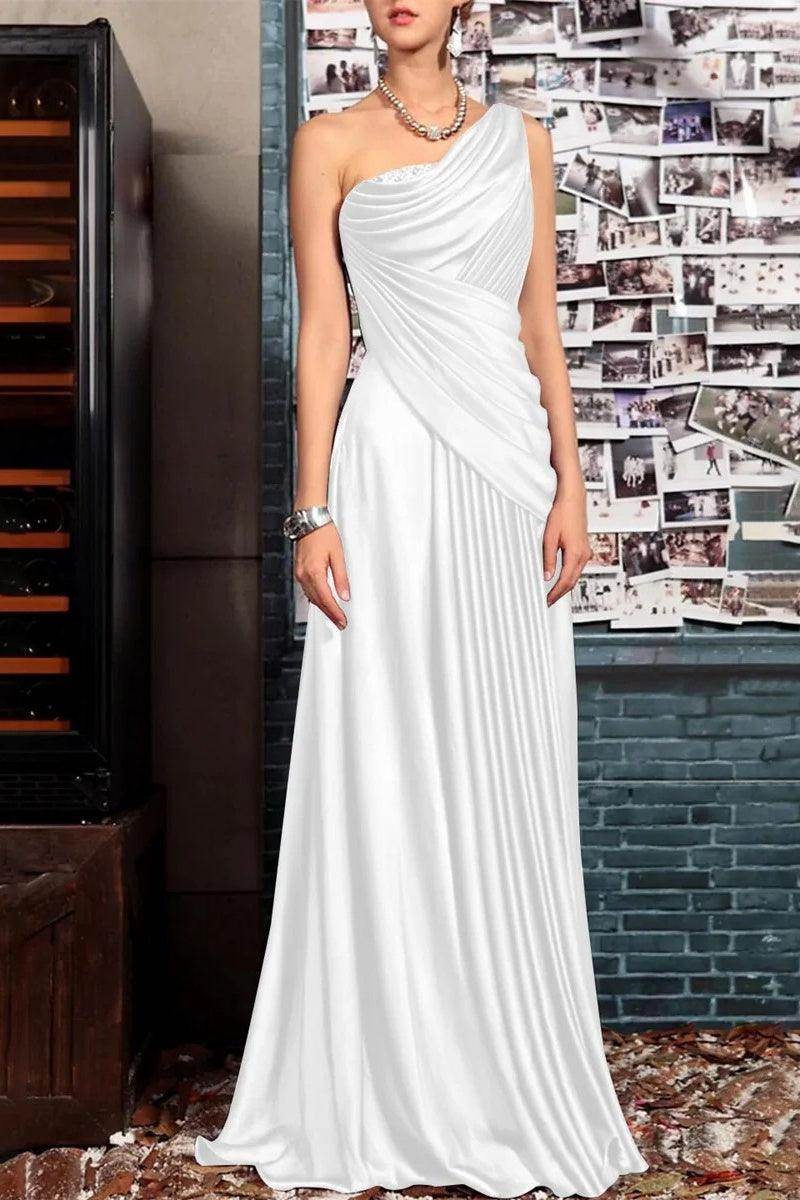 A Line One shoulder Half Sleeve Ankle Length Mother Dresses CM0366