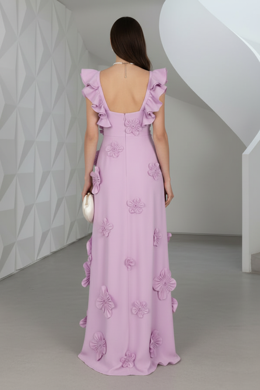 Sweetheart Floral Appliques A-Line Formal Dress
