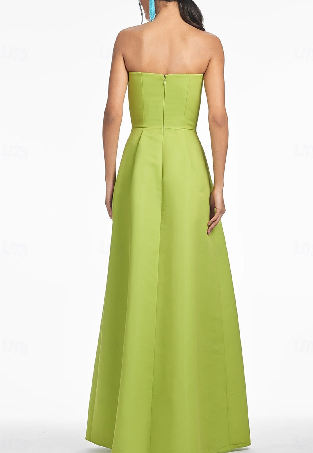 Floral A-Line Evening Gown Elegant Dress Formal Wedding Floor Length Sleeveless