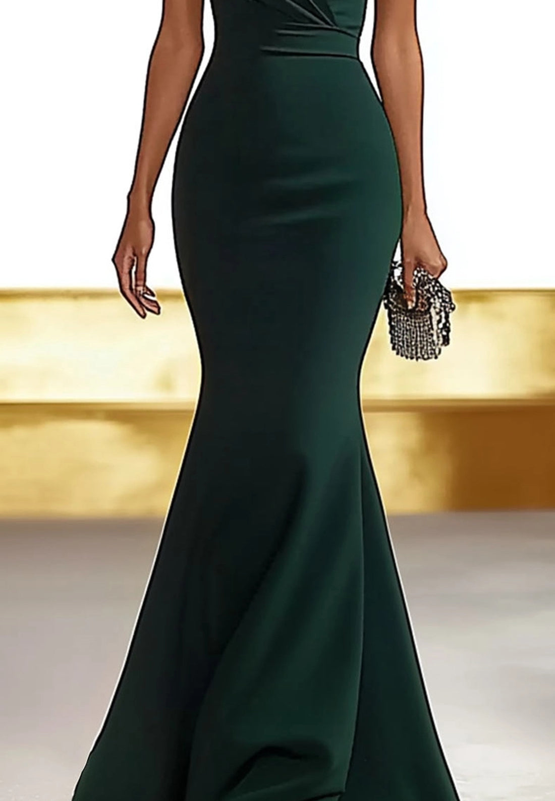 Formal Work Party Boat Neck Royal Blue Sleeveless Belted Slit Midi Dress