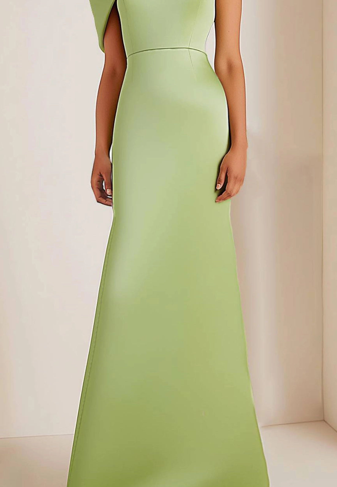 Formal One-shoulder Dress Green Party Floor Length Dress