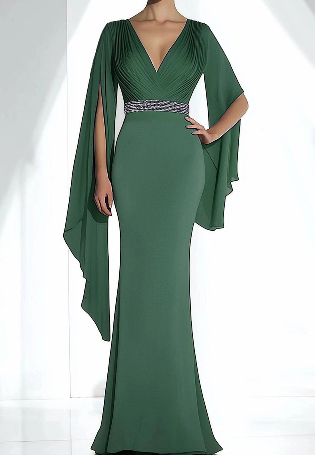 Formal Work Party Boat Neck Royal Blue Sleeveless Belted Slit Midi Dress