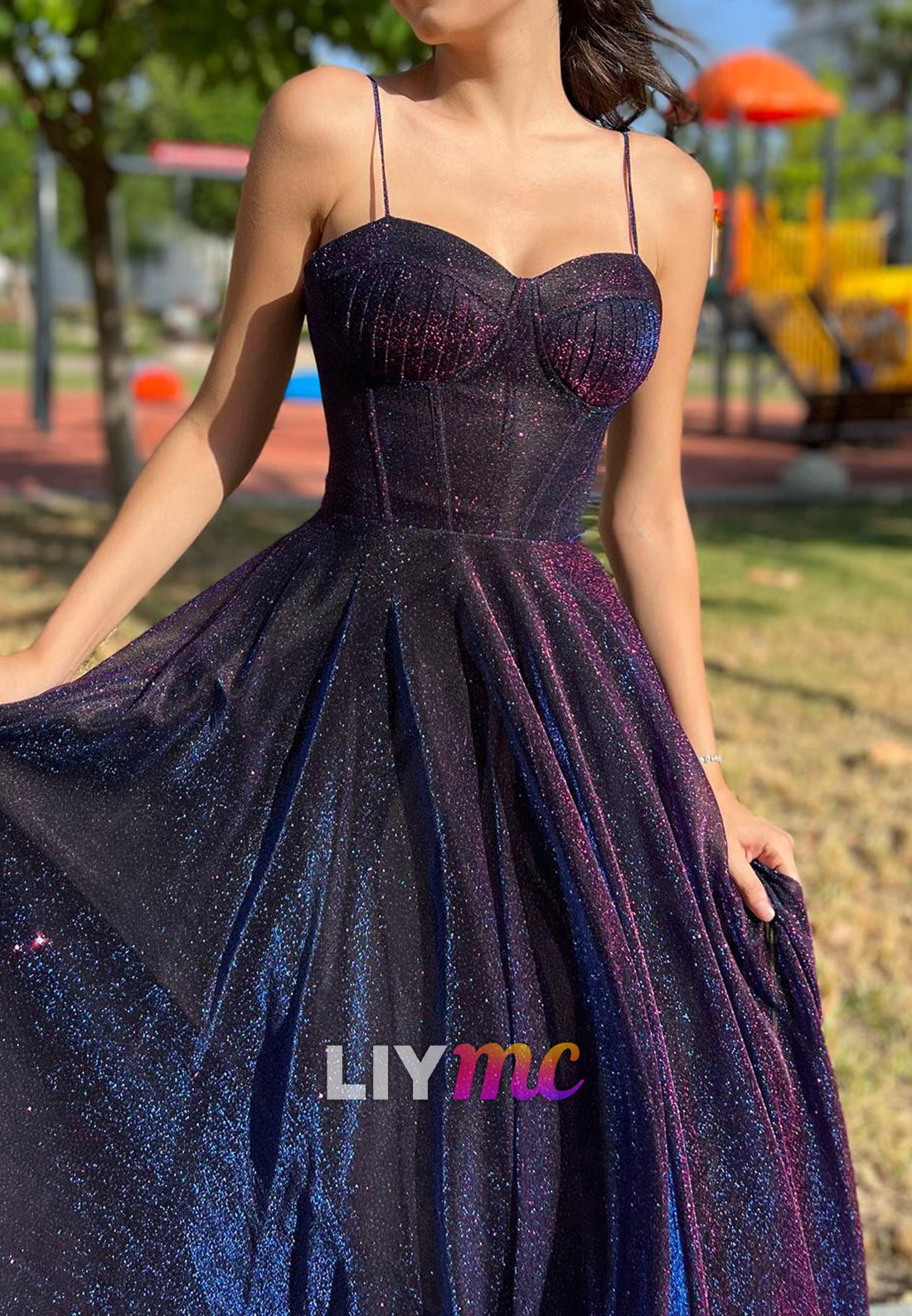 Sweetheart Sleeveless Pleated A-Line Prom Dress