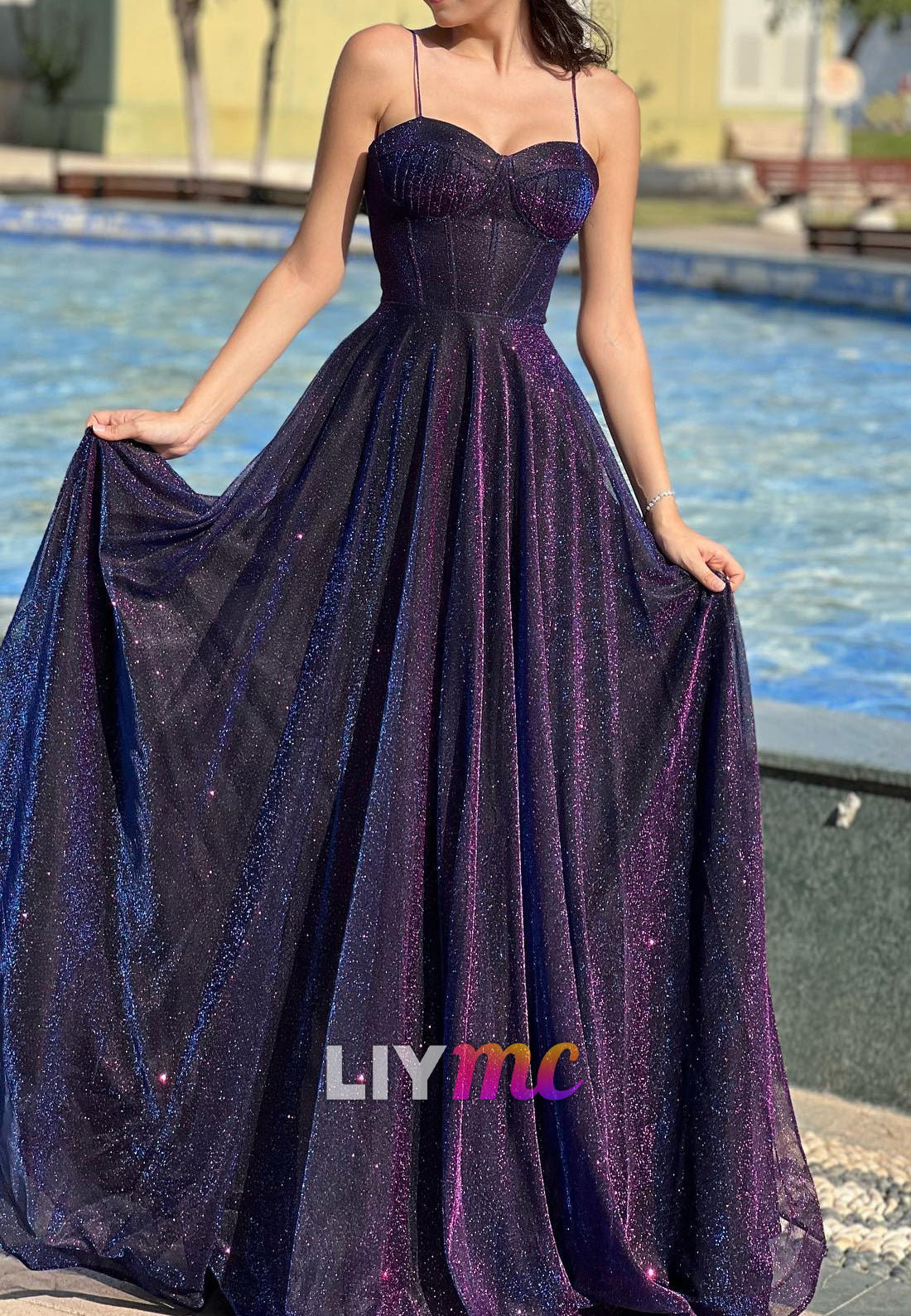 Sweetheart Sleeveless Pleated A-Line Prom Dress