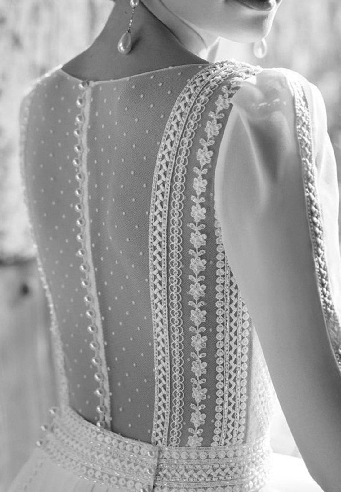 V-Neck Long Sleeves Chiffon A-Line Boho Wedding Dress