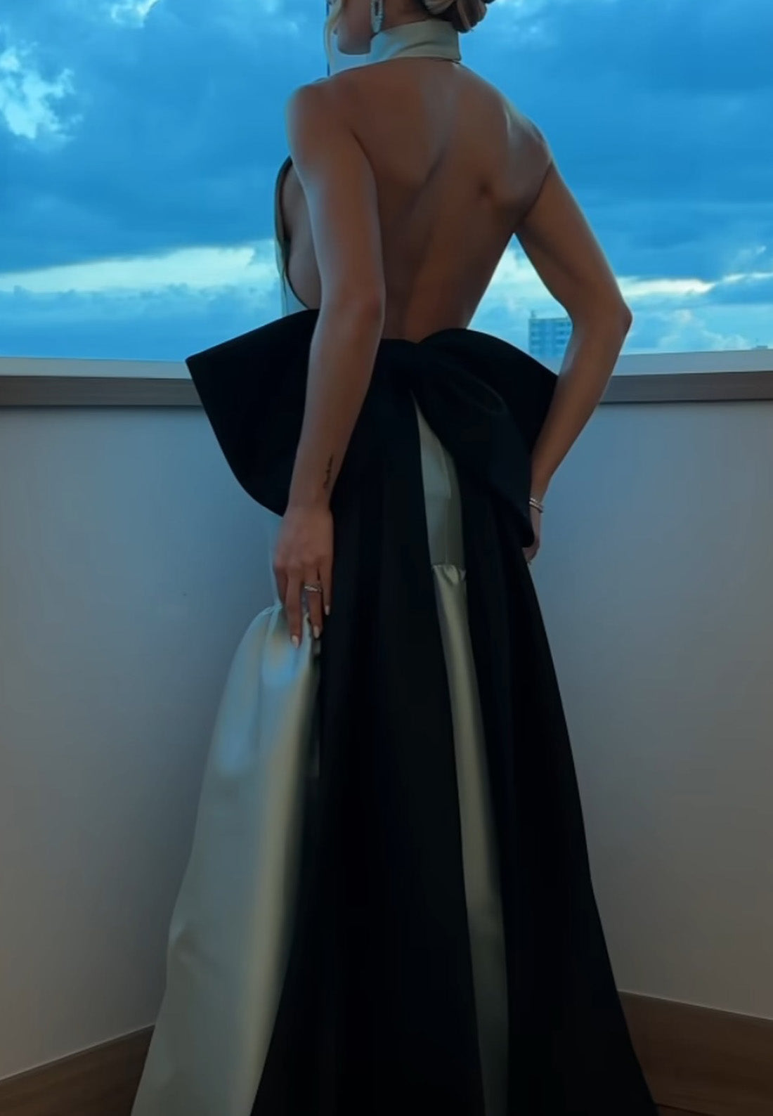 Halter Backless Bowknot Sleek Mermaid Evening Dress