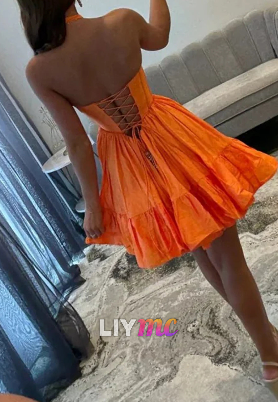 Halter Sleeveless Pleated A-Line Party Homecoming Dress