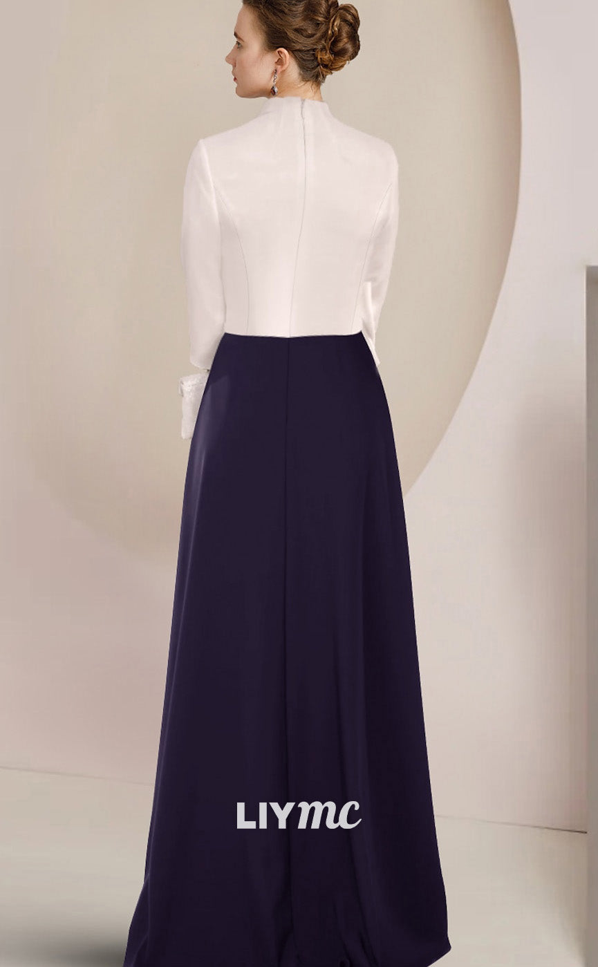 M1017 - Jumpsuit Pantsuit Mother of the Bride Dress Party Square Fabric 34 Length Sleeve