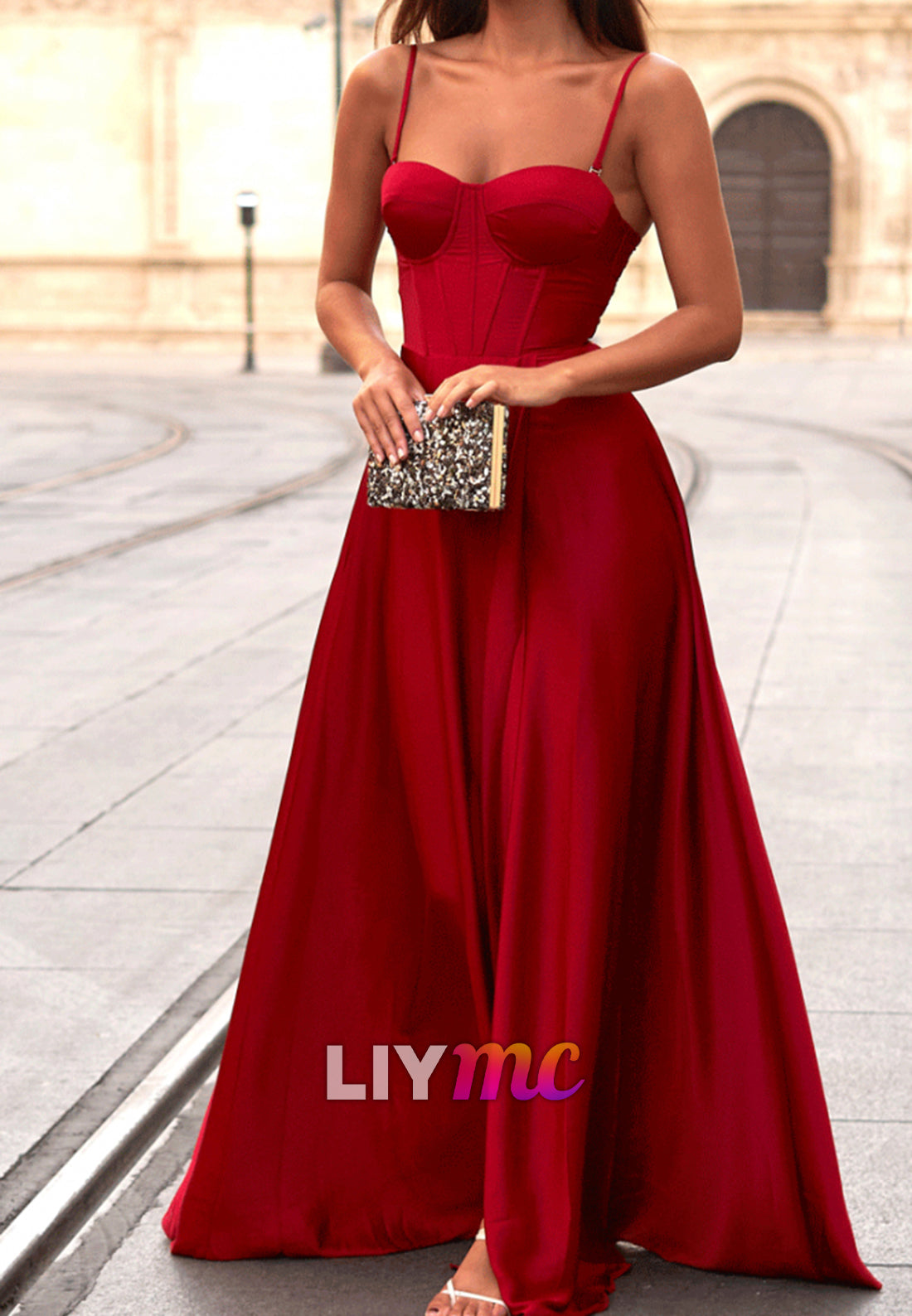 Sweetheart Straps Pleated A-Line Prom Dress