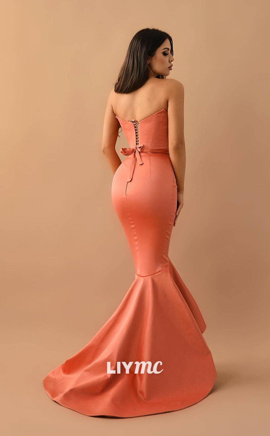 LP300 - Mermaid/Trumpet Sweetheart Satin Long Prom Evening Dress