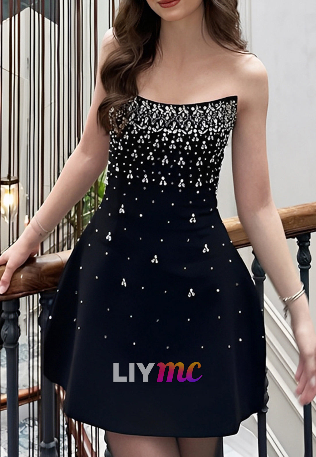 Off-Shoulder Beaded Sparkly A-Line Party Homecoming Dress