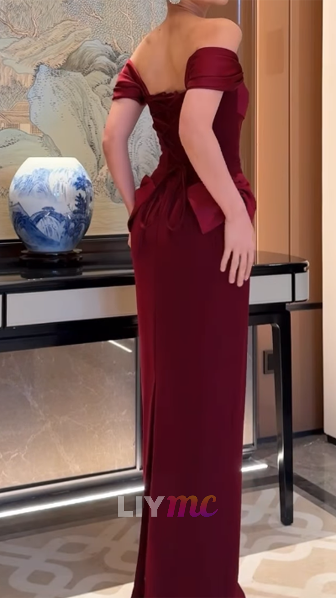 Off-Shoulder Bow Mermaid Formal Dress