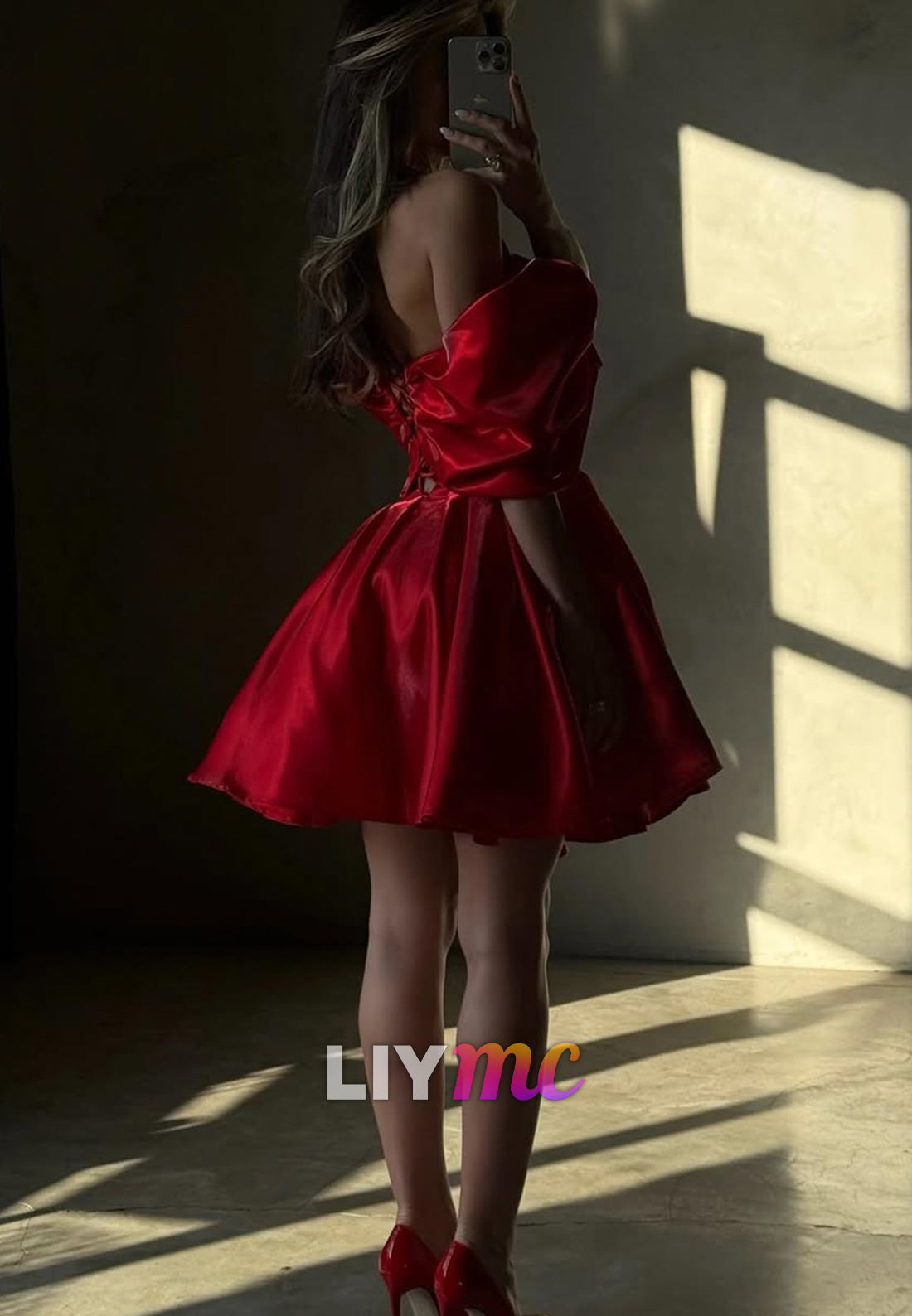 Off-Shoulder Pleated A-Line Short Party Homecoming Dress