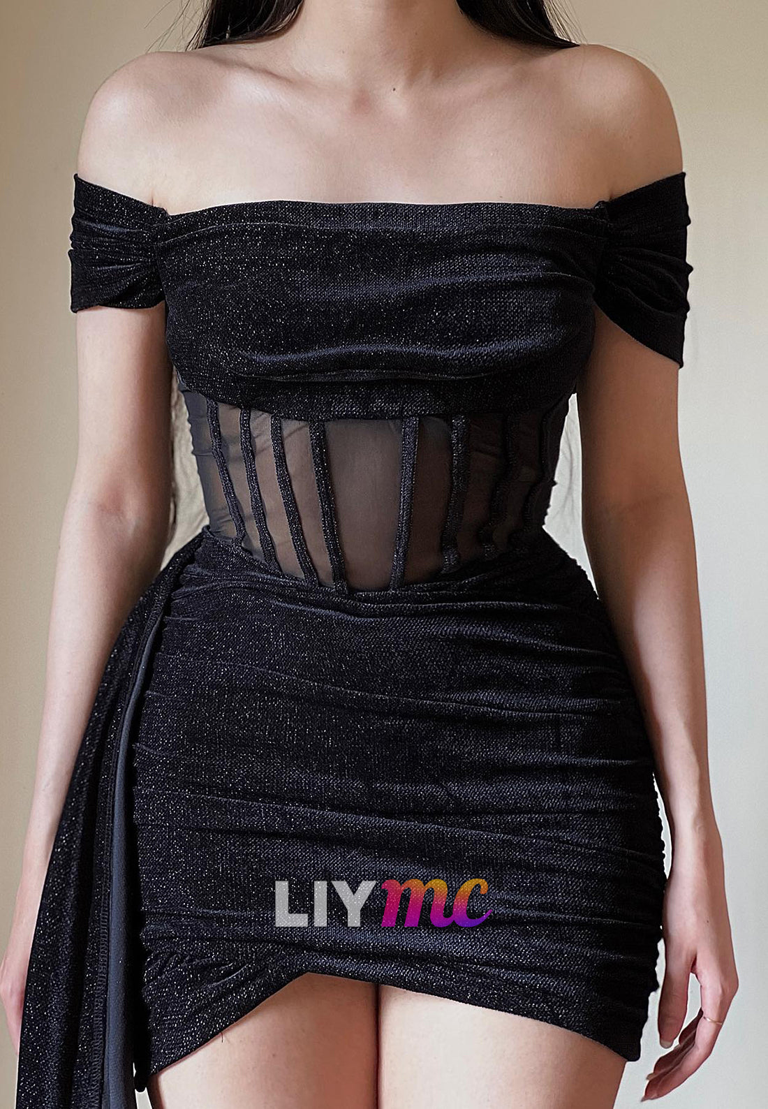 Off-Shoulder Pleated Sheath Party Homecoming Dress
