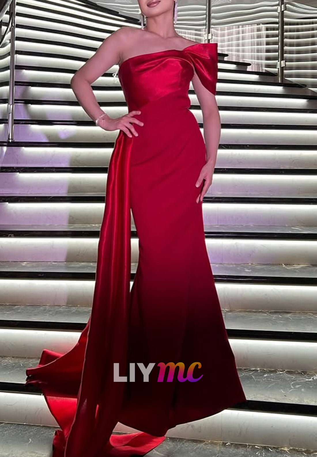Off-Shoulder Sleek Mermaid Sleeveless Formal Dress
