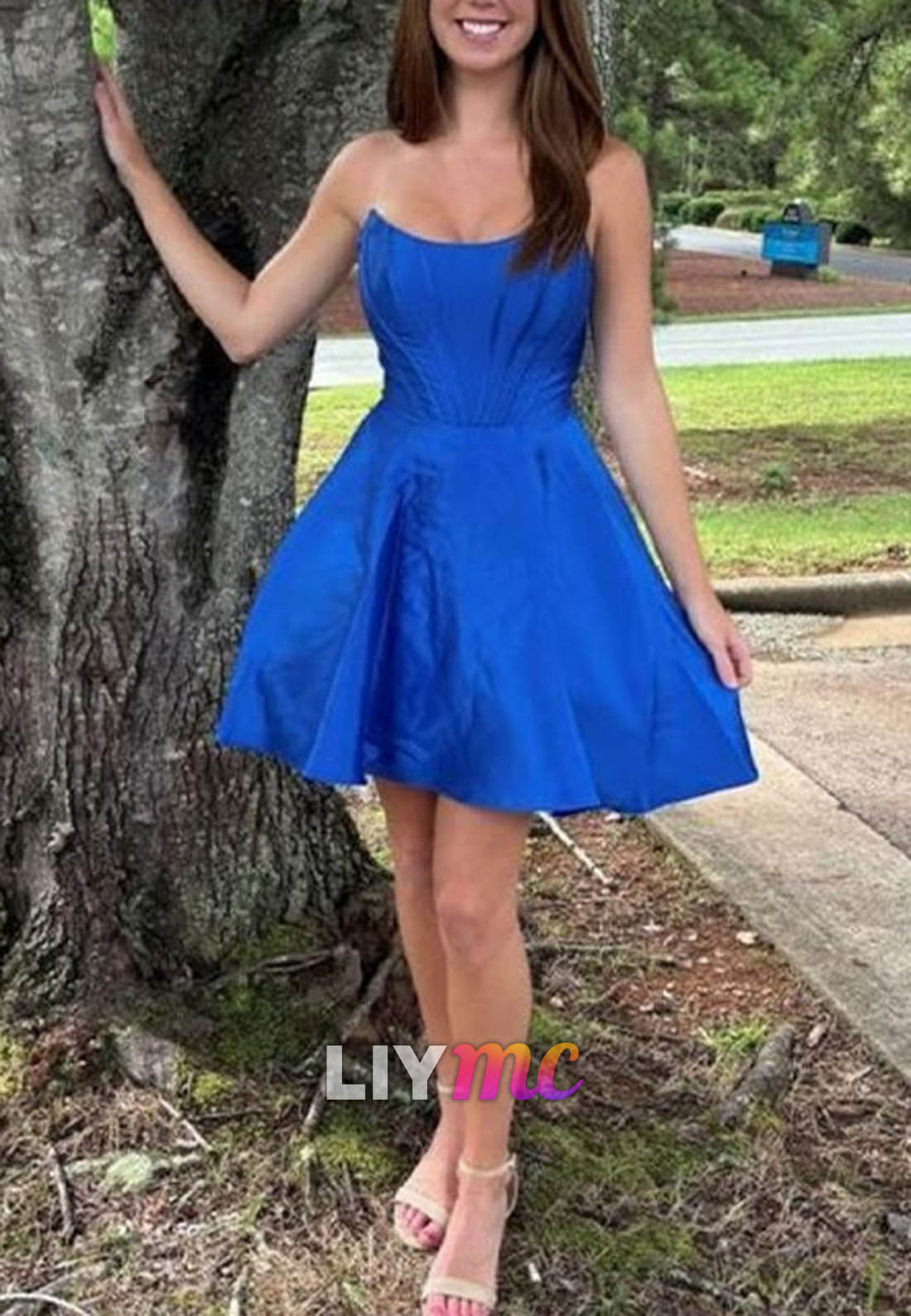 Off-Shoulder Sleeveless Corset Sleek A-Line Party Homecoming Dress