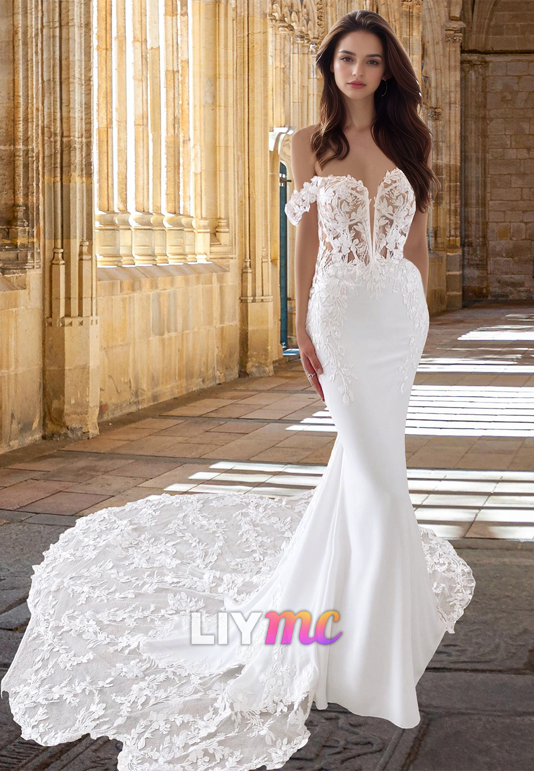 fitted lace wedding dress Modest Satin Mermaid Deep V-neck Wedding Dresses With Court Train, MW877 fitted lace wedding dress Modest Satin Mermaid Deep V-neck Wedding Dresses With Court Train, MW877