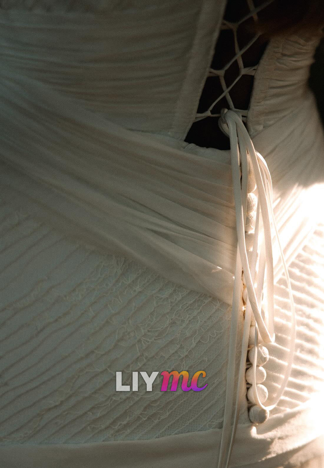 Off-Shoulder Sleeveless Pleated Flowy A-Line Wedding Dress
