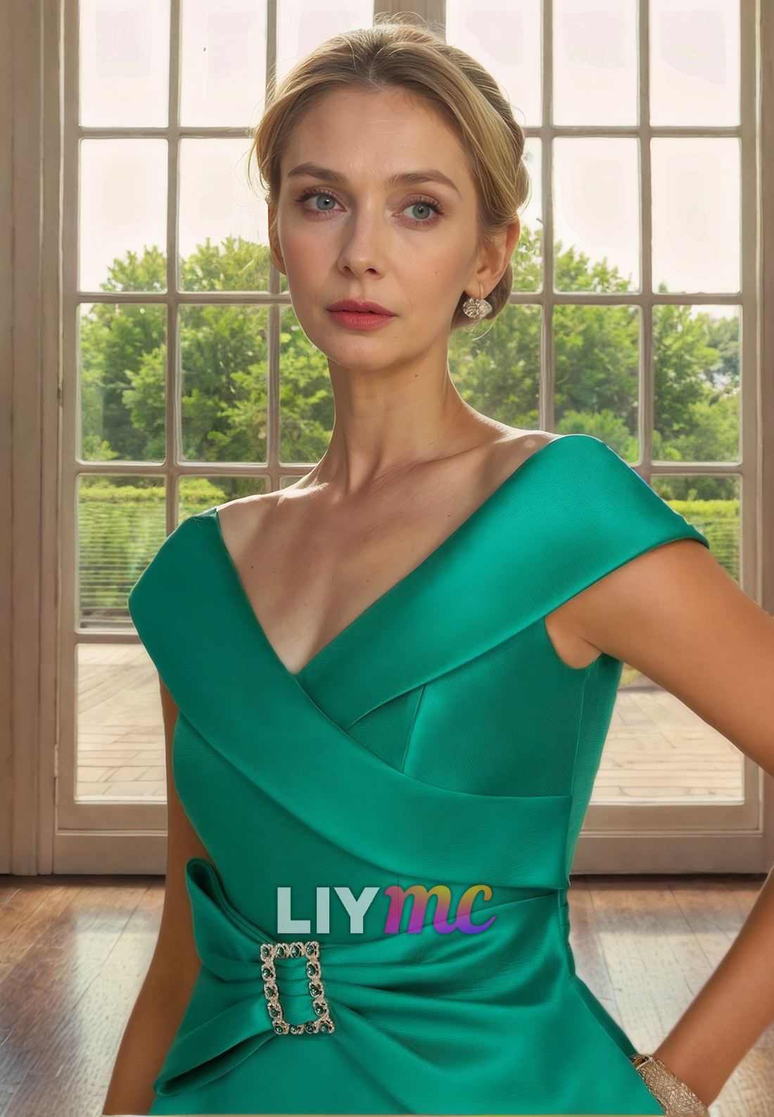 Off-Shoulder Sleeveless Sleek Satin A-Line Mother of Bride Dress Cocktail Dress