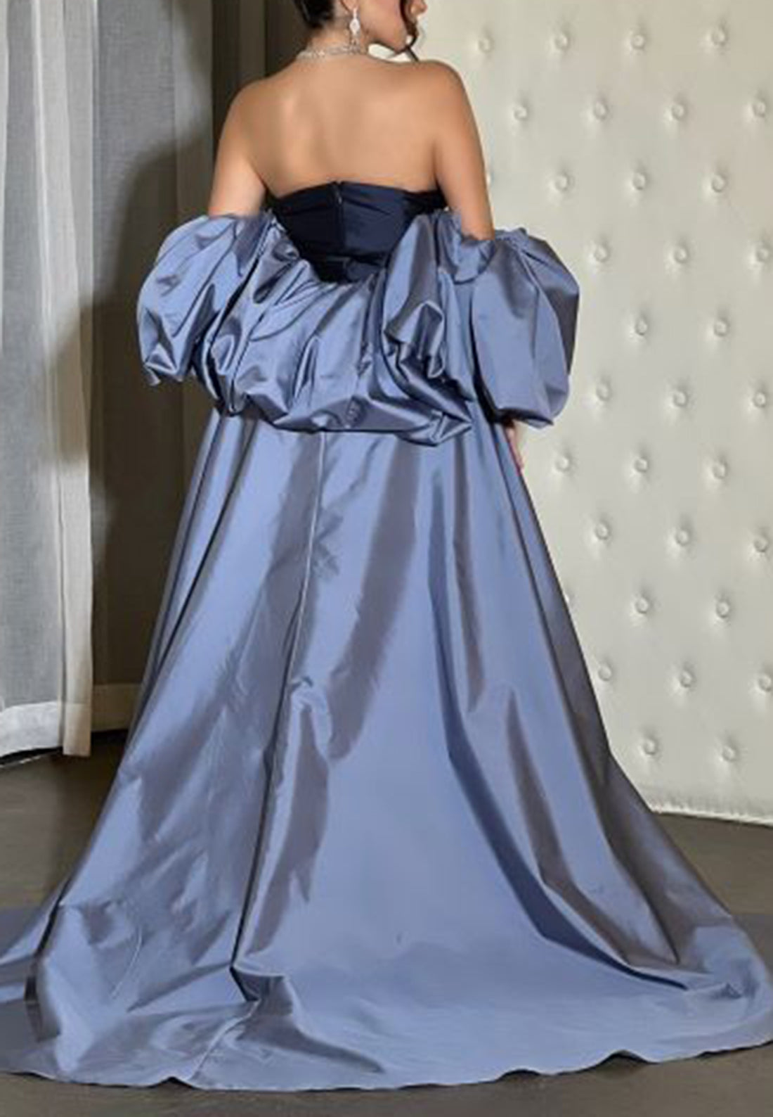 Off-Shoulder Sleeveless Sleek Satin Sheath Formal Dress
