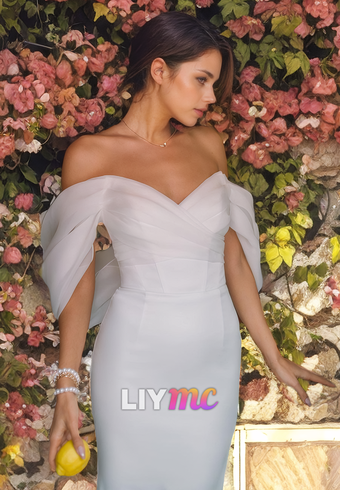 Off-Shoulder Strapless Mermaid Beach Wedding Dress