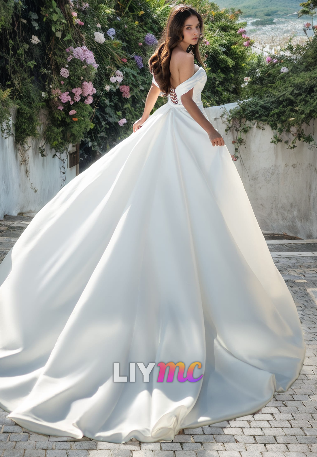 Off-Shoulder Strapless Sleek Mermaid Wedding Dess