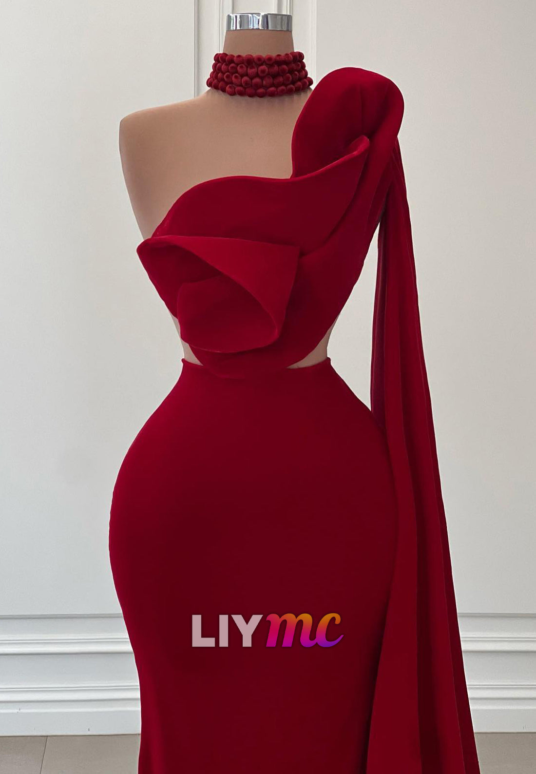 One Shoulder Sleeveless Formal Dress Sheath Evening Dress