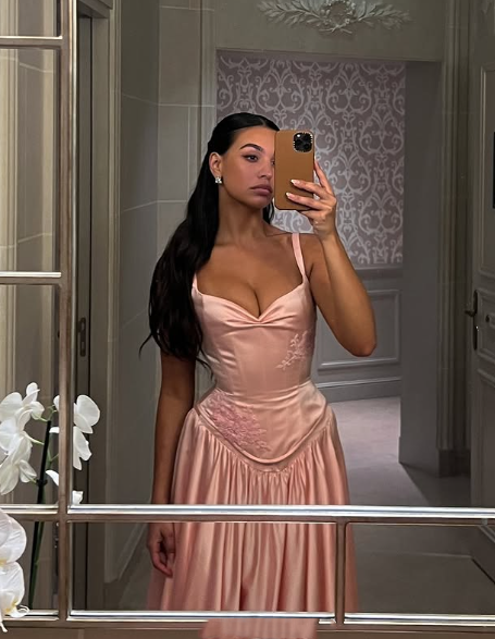 Elegant A Line Spaghetti Straps Floor-length Satin Long Pink Evening Dress Prom Dresses