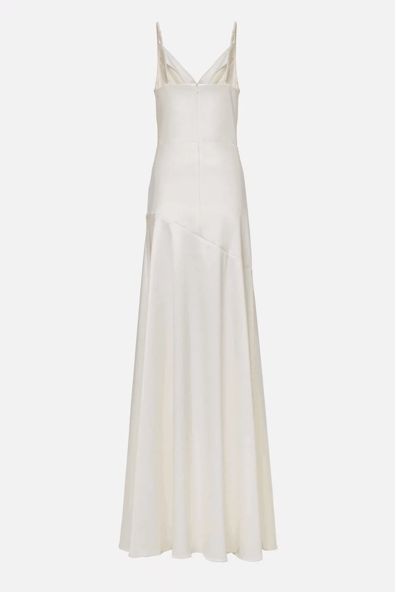 Gorgeous Mermaid Spaghetti Straps Floor-length White Slit Evening Dress Prom Dresses
