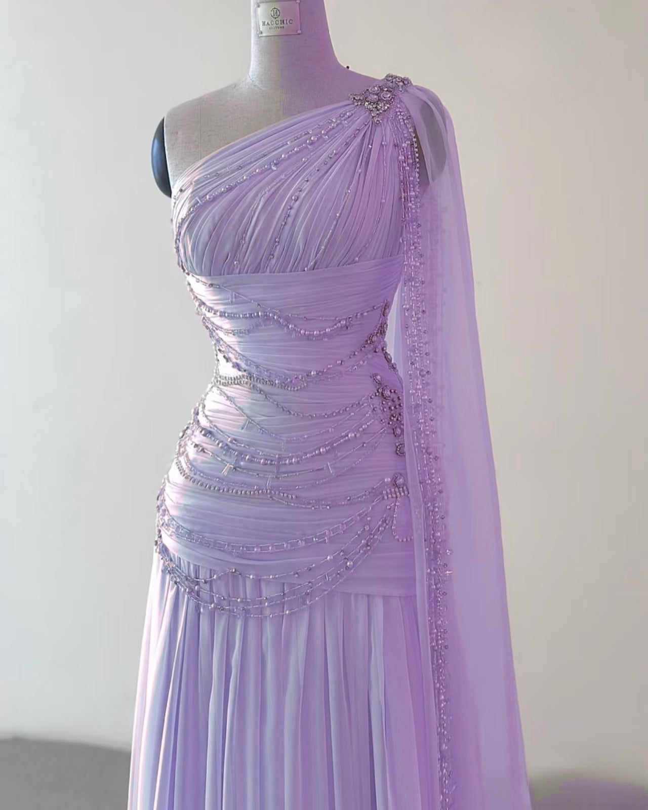 Classy A Line One Shoulder Pink Chiffon Evening Gown Prom Dresses