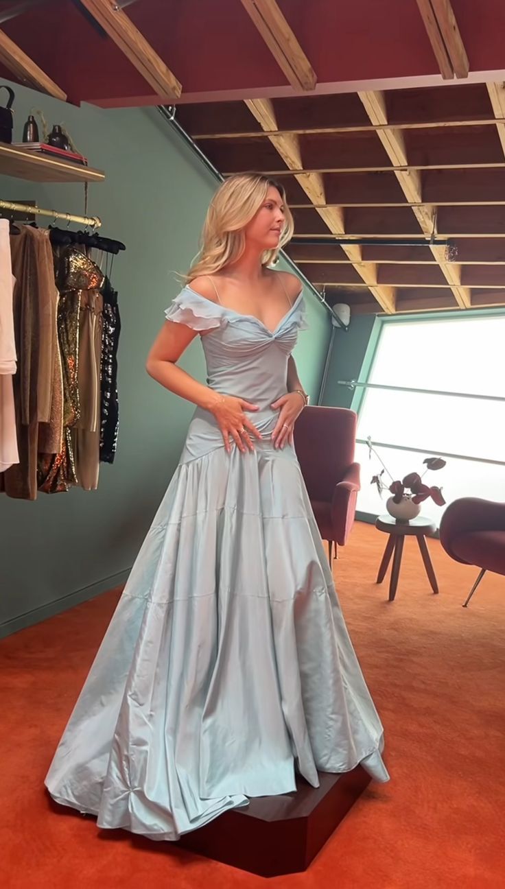 Classy Mermaid Off The Shoulder Light Sky Blue Evening Dress Prom Dresses