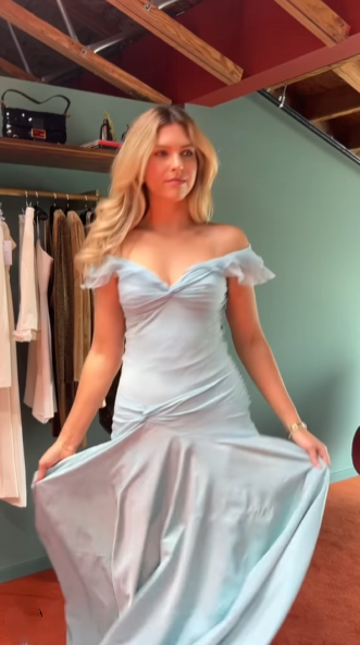Classy Mermaid Off The Shoulder Light Sky Blue Evening Dress Prom Dresses